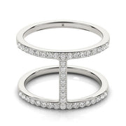 Bids.com 14k White Gold Dual Band Bridge Style Diamond Ring (3/8 cttw) Rings