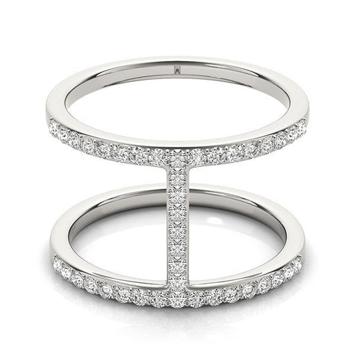 Bids.com 14k White Gold Dual Band Bridge Style Diamond Ring (3/8 cttw) Rings