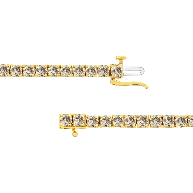 Bids.com 14K Yellow Gold Plated .925 Sterling Silver 8.0 Cttw Diamond Classic Link Tennis Bracelet (K-L Color, I2-I3 Clarity) - 7-1/4" Bracelets