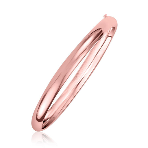 Bids.com 14k Rose Gold 5mm Fancy Shiny Dome Bangle Bracelets