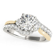 Bids.com 14k White And Yellow Gold Round Bypass Diamond Engagement Ring (1 1/2 cttw) Rings