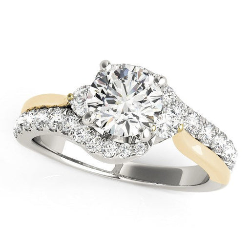 Bids.com 14k White And Yellow Gold Round Bypass Diamond Engagement Ring (1 1/2 cttw) Rings
