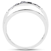 Bids.com 0.50 Carat Genuine Black Diamond .925 Sterling Silver Ring Rings