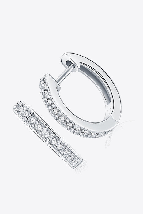 Inlaid Moissanite Hoop Earrings