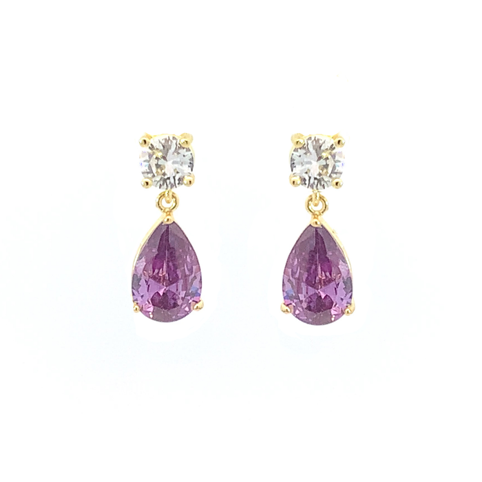 February Birthstone Pear Drop Earrings