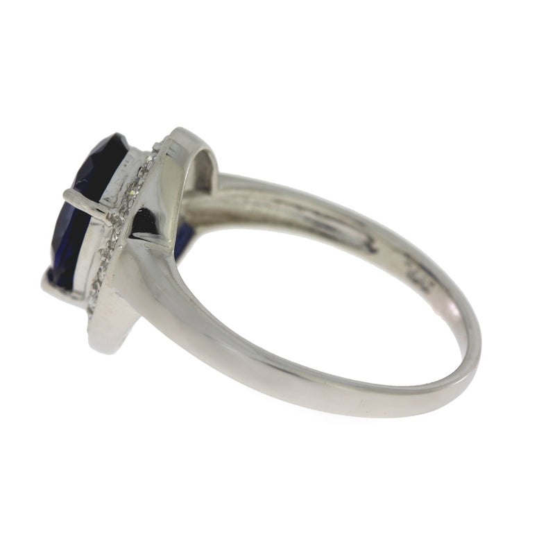 Bids.com Created Sapphire Moissanite Ring Sterling Silver Rings