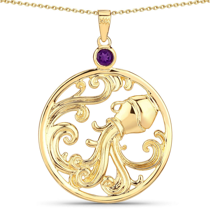 Bids.com 0.24 Carat Genuine Amethyst .925 Sterling Silver Pendant Pendants