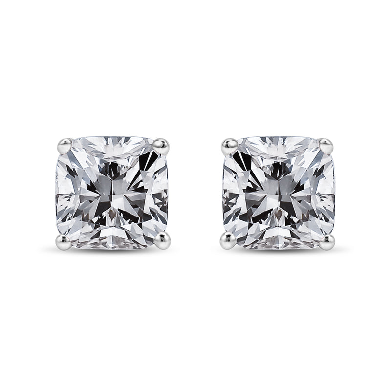 Bids.com 14K White Gold 1 1/2 Cttw Clarity Enhanced Princess Cut Diamond Solitaire Stud Earrings (I-J Color, I1-I2 Clarity) Earrings