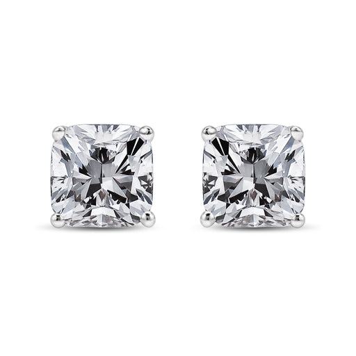 Bids.com 14K White Gold 1 1/2 Cttw Clarity Enhanced Princess Cut Diamond Solitaire Stud Earrings (I-J Color, I1-I2 Clarity) Earrings