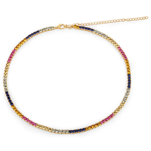 Bids.com 11.65 Carat Created Multi Sapphire .925 Sterling Silver Necklace Necklaces