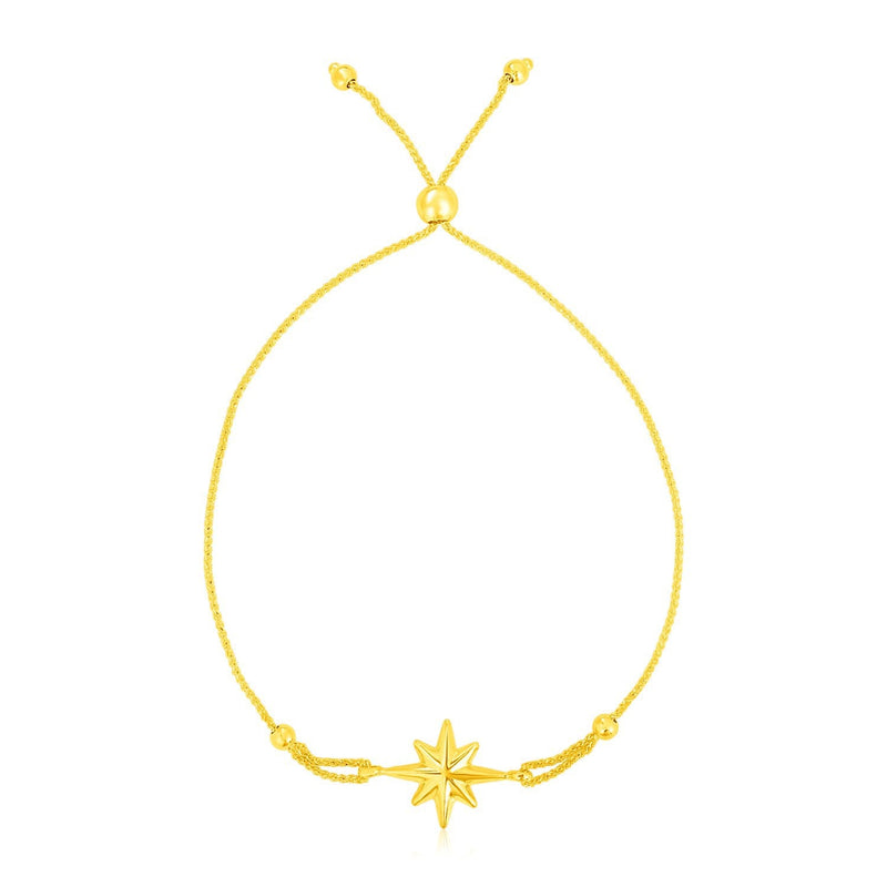 Bids.com 14k Yellow Gold Adjustable Bracelet with Star Bracelets