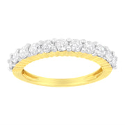 Bids.com IGI Certified 1.0 Cttw Diamond 10K Yellow Gold Prong Set Fluted Band Style Wedding Ring (J-K Color, I1-I2 Clarity) - Size 7 Rings