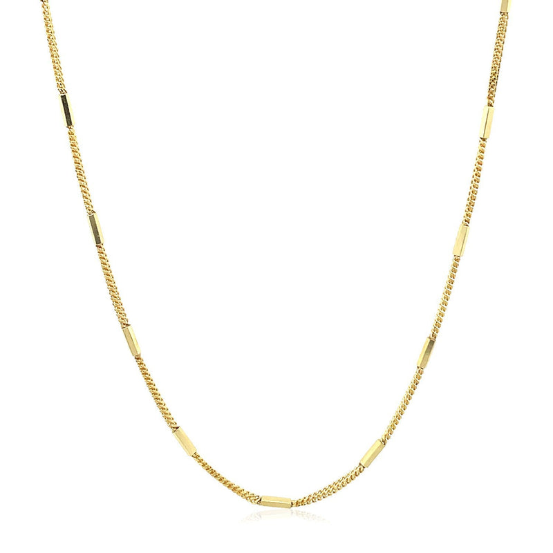 Bids.com Diamond Cut Bar Links Pendant Chain in 14k Yellow Gold (1.3mm) Necklaces