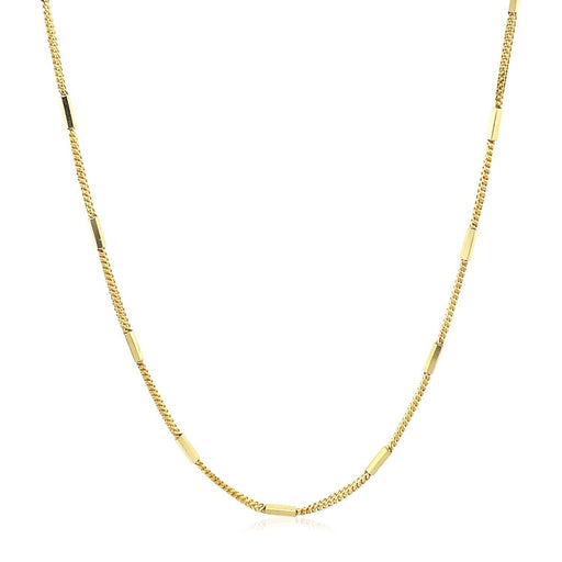 Bids.com Diamond Cut Bar Links Pendant Chain in 14k Yellow Gold (1.3mm) Necklaces