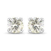 Bids.com 0.71 Carat Genuine White Diamond 14K White Gold Earrings Earrings
