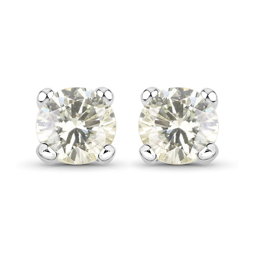 Bids.com 0.71 Carat Genuine White Diamond 14K White Gold Earrings Earrings