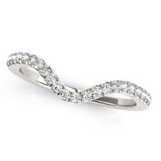 Bids.com 14k White Gold Wavy Design Round Diamond Wedding Ring (1/6 cttw) Rings