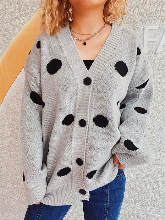 Polka Dot Button Up Cardigan