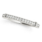 Bids.com 14k White Gold Bead Border Modern Wedding Band (1/8 cttw) Rings