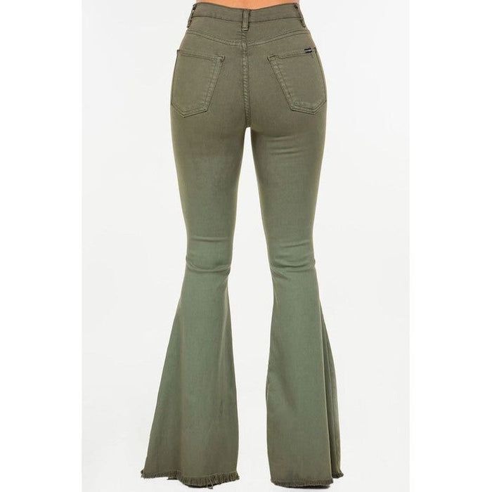 Bell Bottom Jean in Olive