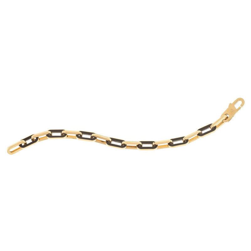 Bids.com 14k Yellow Gold Black Onyx Paperclip Gem Link Bracelet (7.00 mm) Bracelets