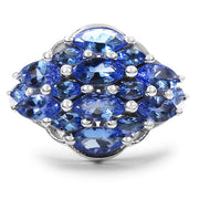 Bids.com 2.48 Carat Genuine Tanzanite .925 Sterling Silver Ring Rings