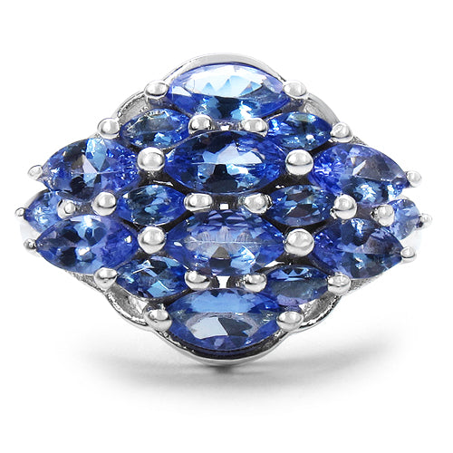 Bids.com 2.48 Carat Genuine Tanzanite .925 Sterling Silver Ring Rings