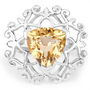 Bids.com 5.71 Carat Genuine Citrine .925 Sterling Silver Ring Rings