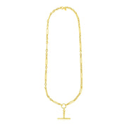 Bids.com 14k Yellow Gold Alternating Oval and Round Chain Necklace with Toggle Necklaces