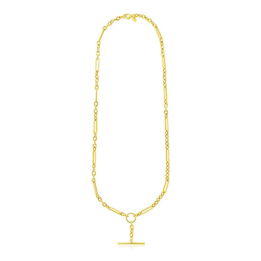 Bids.com 14k Yellow Gold Alternating Oval and Round Chain Necklace with Toggle Necklaces