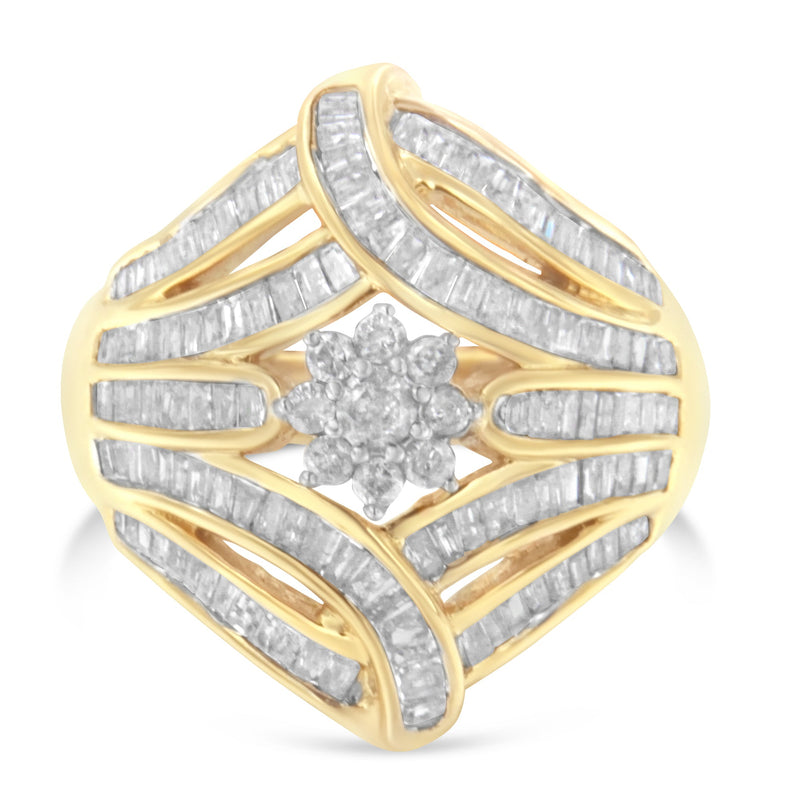 Bids.com 10K Yellow Gold Diamond Ring (1 Cttw, I-J Color, I2-I3 Clarity) - Size 7 Rings