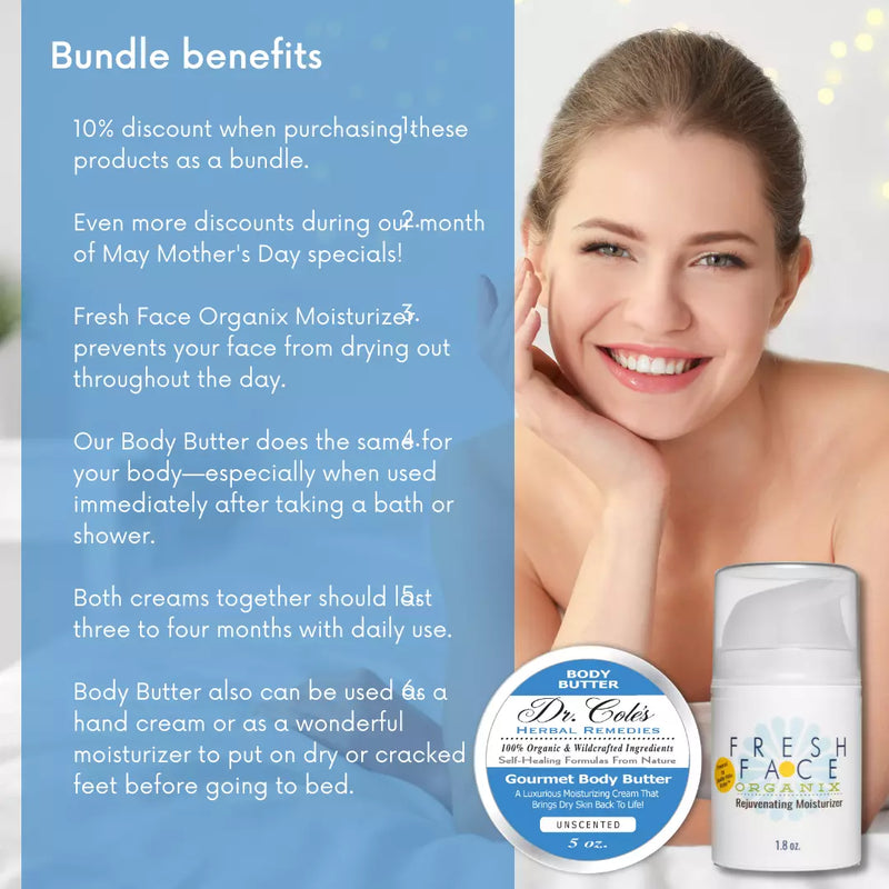 COLEHERBALS Fresh Face Cream and Dr. Cole's Body Butter Bundle Herbal