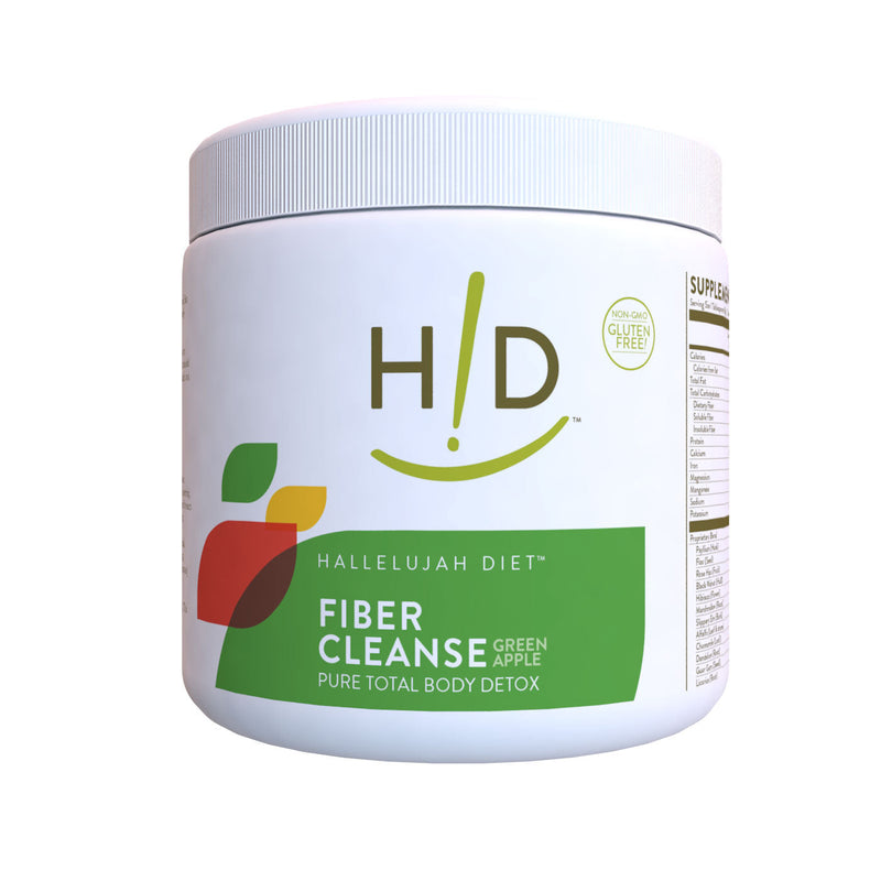 Hallelujah Diet Fiber Cleanse Powder - Natural Colon Cleanse - (Green Apple, 8 oz) Fiber and Detox
