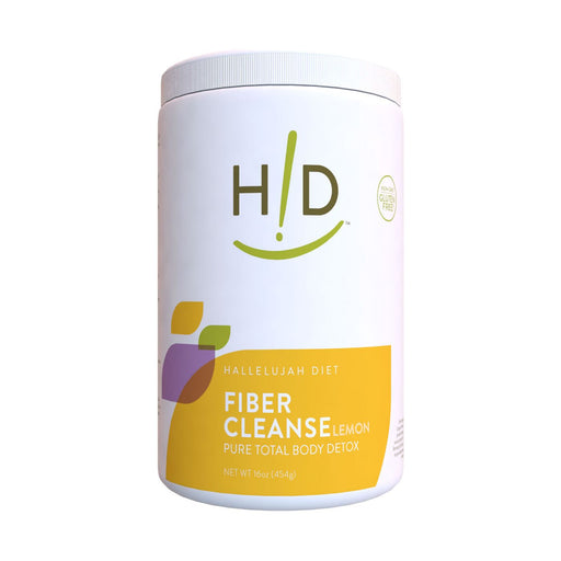 Hallelujah Diet Fiber Cleanse Powder - Natural Colon Cleanse - (Lemon, 16 oz)