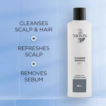 Nioxin Cleanser for Fine Hair 2 Noticeably Thinning Shampoo 300ml/ 10.1oz