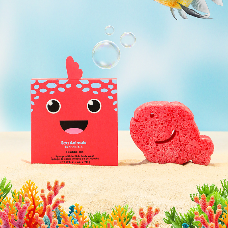 Spongellé Fiona Fish | Sea Animals Body Wash Infused Buffer
