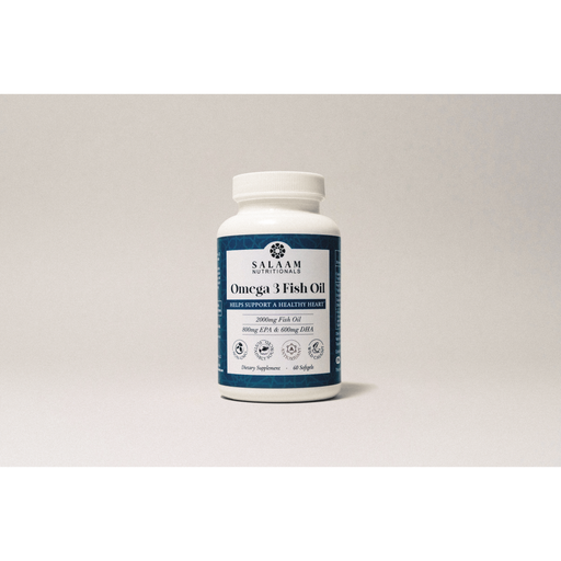 Salaam Nutritionals Halal Fish Oil 2000mg Omega-3 Soft Gels with EPA & DHA - 60 Count | Salaam Nutritionals