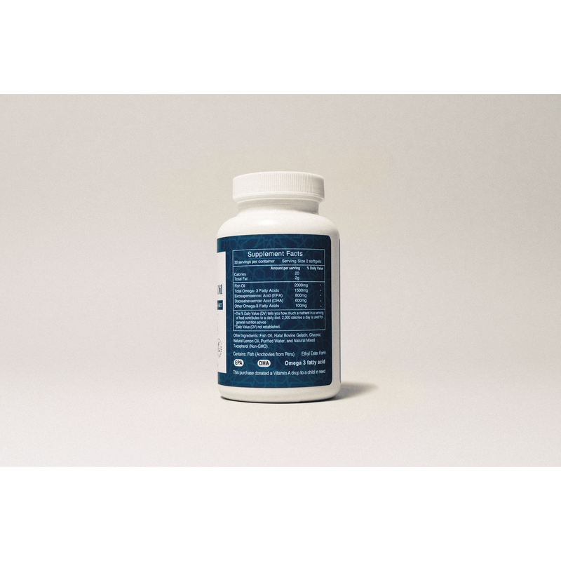 Salaam Nutritionals Halal Fish Oil 2000mg Omega-3 Soft Gels with EPA & DHA - 60 Count | Salaam Nutritionals