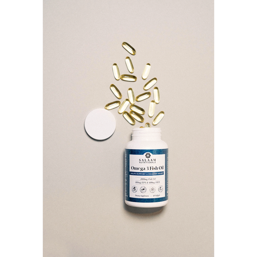 Salaam Nutritionals Halal Fish Oil 2000mg Omega-3 Soft Gels with EPA & DHA - 60 Count | Salaam Nutritionals