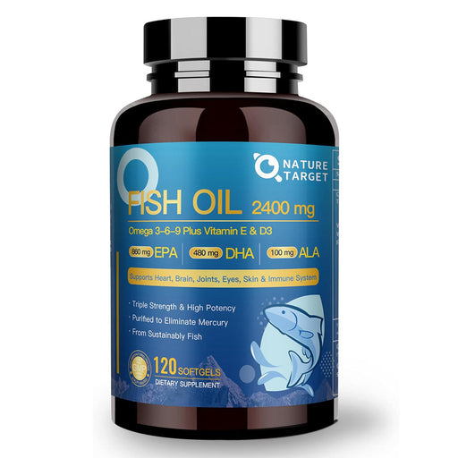 Nature Target Vitamin D3 & E Fish Oil, 120 Soft Capsules FISH OIL