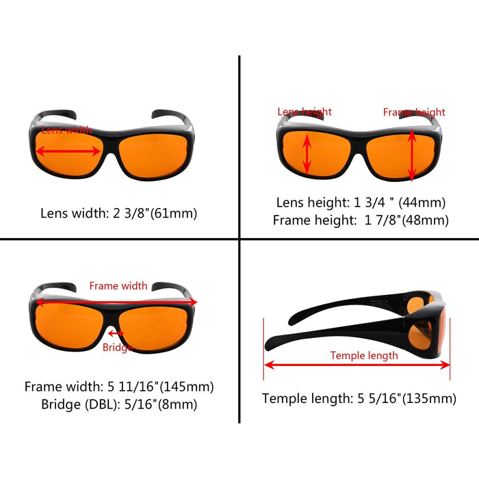 Eyekeeper - Blue Light Blocking Fitover Glasses Orange Sleeping Eyeglasses Dsxm1806