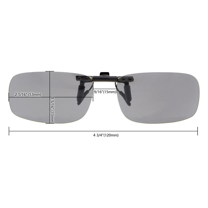 2 Pack Flip-up Clip-on Sunglasses Polarized JQ1 (53MMx33MM)