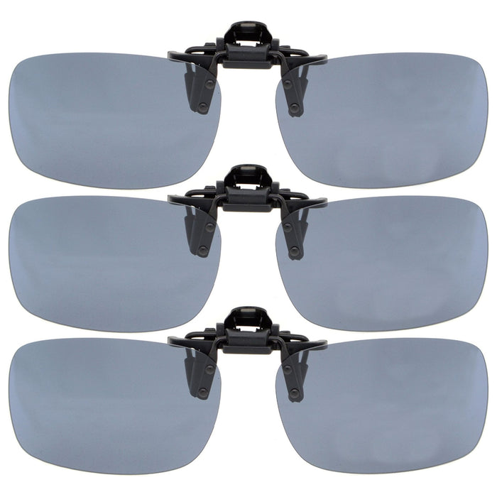 eyekeeper.com - 3 Pack Flip-up Clip-on Sunglasses Polarized JQ2 (59MMx39MM)