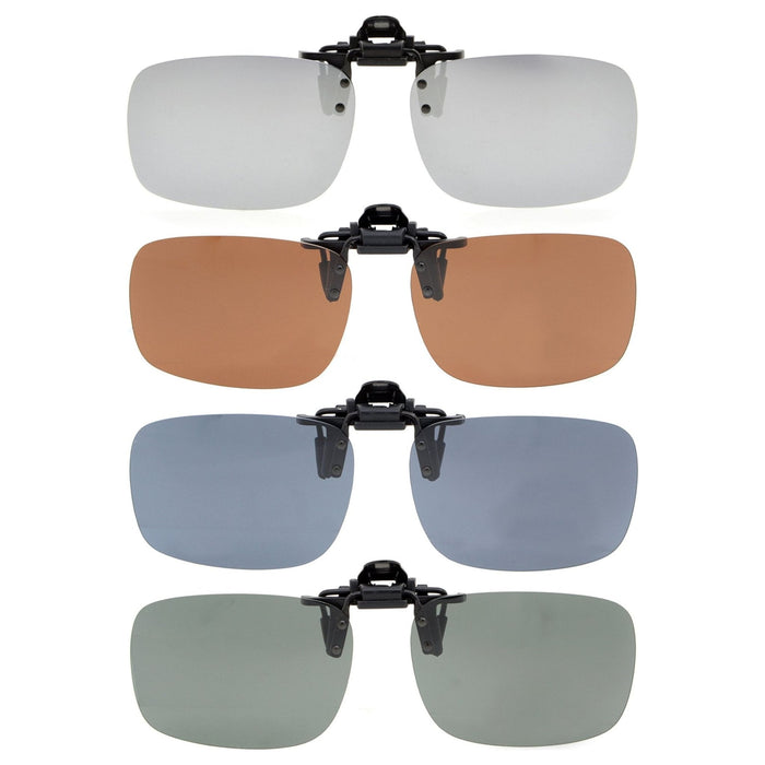 Eyekeeper - 4 Pack Flip-Up Clip-On Sunglasses Polarized Jq3 (60Mmx43Mm)