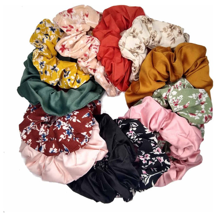 Threddies Floral And Satin Scrunchie Mix