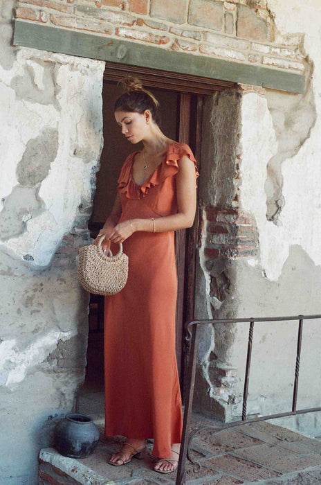 Florence Dress - Sandstone Orange Silk Dress