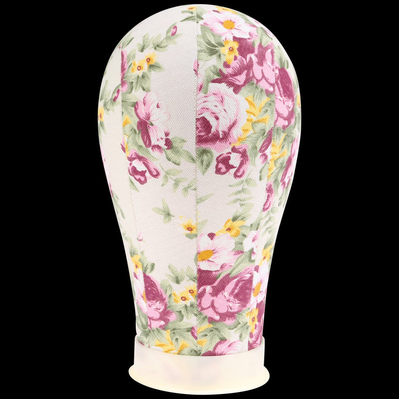 VIP Extensions Flower Print Poly  Block Canvas Head 23" Salon Supplies