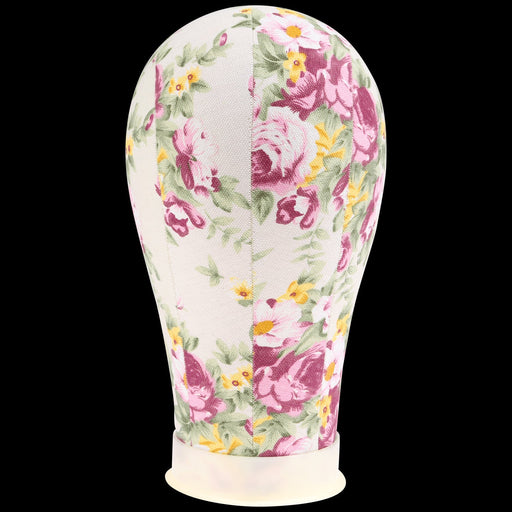 VIP Extensions Flower Print Poly  Block Canvas Head 23" Salon Supplies