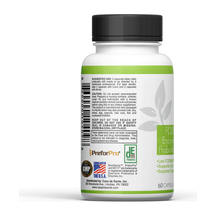 Metabolic Support Low FODMAP Digestive Enzymes with Probiotics - Physician-Formulated Gut Health Supplement