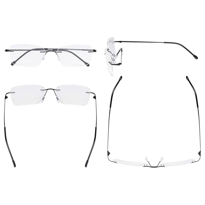 Eyekeeper.Com - Rimless Metal Scholar Elegant Reading Glasses Rwk9905